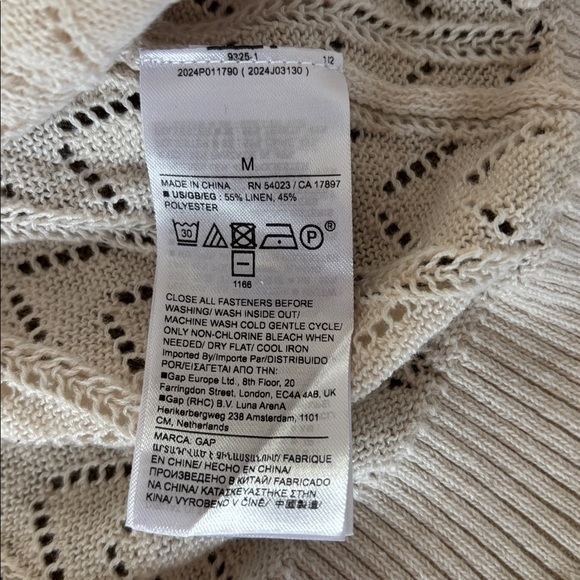 Doen x Gap Linen Blend Pointelle Sweater M - Picture 6 of 8